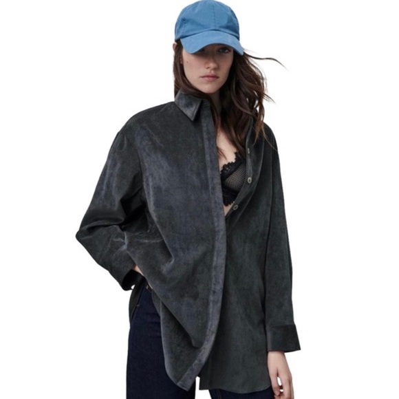 Zara Tops - Zara Textured Weave Oversized Shacket Size Small NWOT